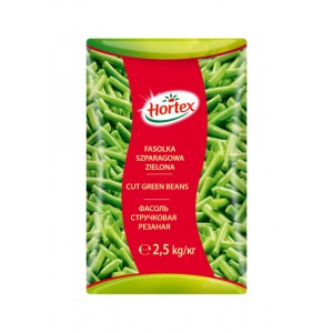 Pupelės šparaginės žalios pjaustytos HORTEX,  2,5 kg